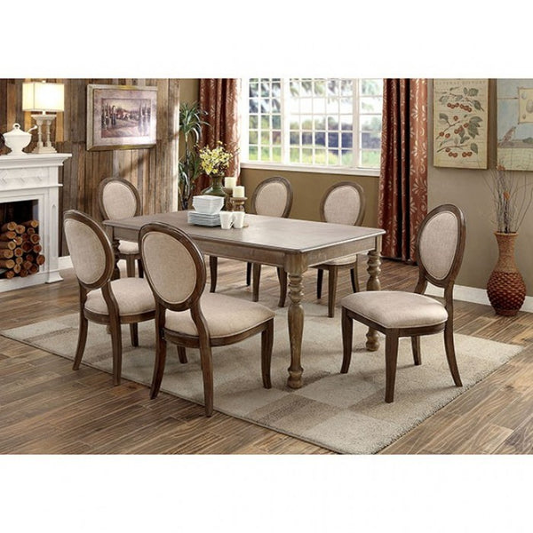 Furniture of America Kathryn Rustic Oak/Beige Transitional Side Chair (2/Ctn) Model CM3872SC-2PK