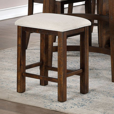 Furniture of America Fredonia Rustic Oak/Beige Rustic Counter Ht. Stool (2/Box) Model CM3902BC-2PK