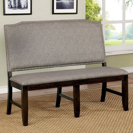 Furniture of America Teagan Dark Walnut/Gray Transitional Bench Model CM3911BN