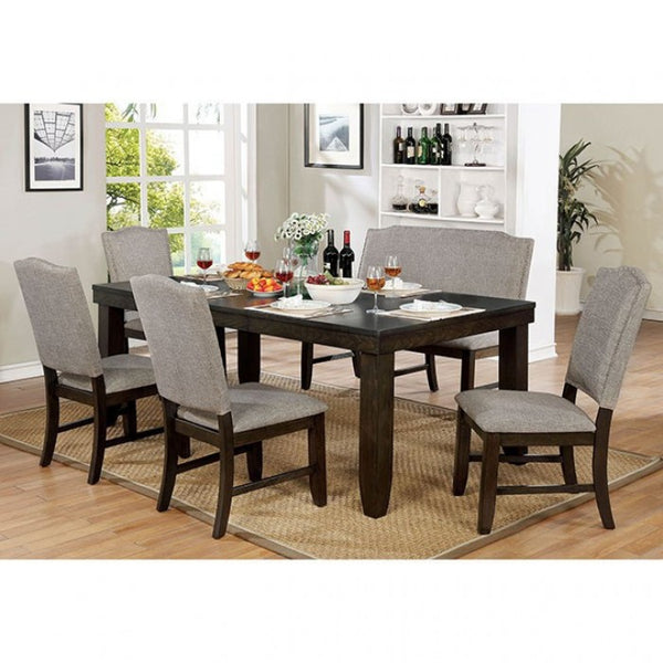 Furniture of America Teagan Dark Walnut/Gray Transitional Counter Ht. Chair (2/Ctn) Model CM3911PC-2PK