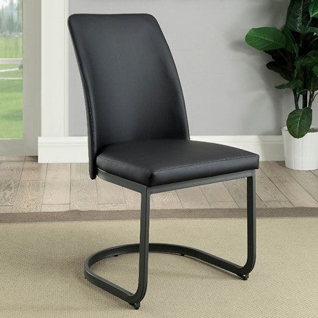 Furniture of America Saskia Dark Gray/Black Contemporary Side Chair (2/Ctn) Model CM3918SC-2PK