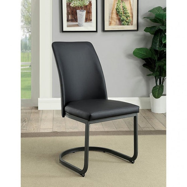 Furniture of America Saskia Dark Gray/Black Contemporary Side Chair (2/Ctn) Model CM3918SC-2PK