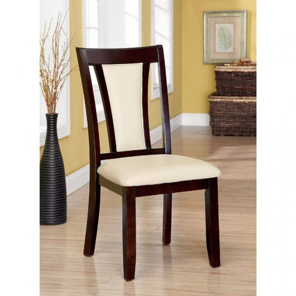 Furniture of America Brent Dark Cherry/Ivory Transitional Side Chair (2/Box) Model CM3984SC-2PK