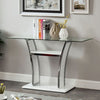 Furniture of America Staten Glossy White/Chrome Contemporary Sofa Table Model CM4372WH-S-PK