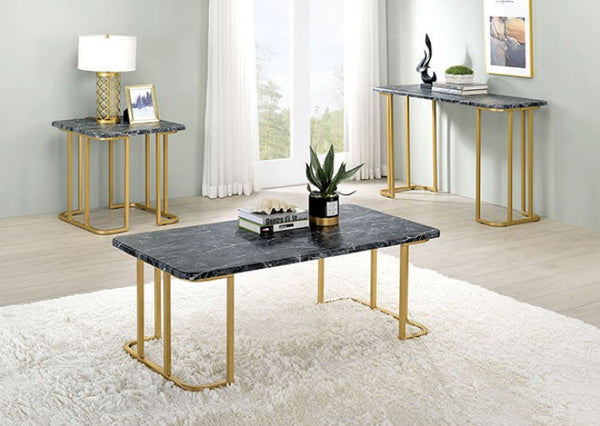 Furniture of America Calista Gold/Black Contemporary Sofa Table Model CM4564BK-S