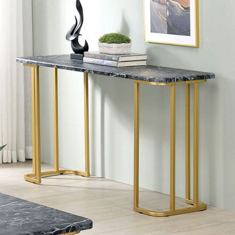 Furniture of America Calista Gold/Black Contemporary Sofa Table Model CM4564BK-S