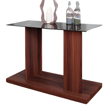 Furniture of America Mannedorf Black/Dark Walnut Contemporary Sofa Table Model CM4567A-S