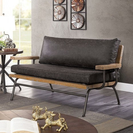 Furniture of America Santiago Dark Gray Rustic Love Seat Model CM6077GY-LV