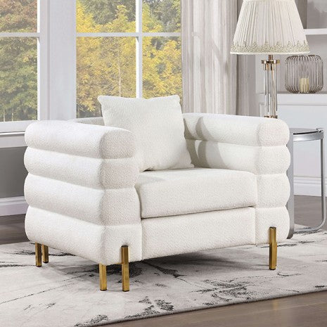 Furniture of America Landovery White/Gold Contemporary Chair Model CM6454WH-CH-PK