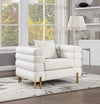 Furniture of America Landovery White/Gold Contemporary Chair Model CM6454WH-CH-PK