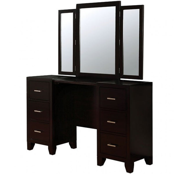 Furniture of America Enrico Espresso Contemporary Vanity W/ Stool Model CM7088V-PK
