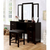 Furniture of America Enrico Espresso Contemporary Vanity W/ Stool Model CM7088V-PK
