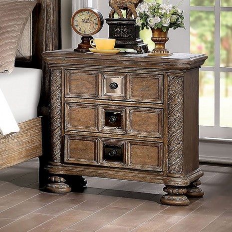 Furniture of America Timandra Rustic Natural Tone Transitional Night Stand Model CM7145N