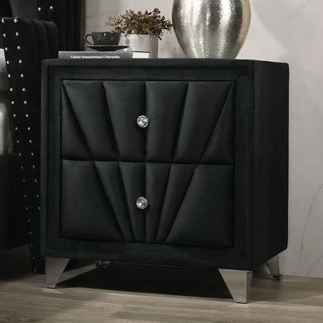 Furniture of America Carissa Black Transitional Night Stand Model CM7164BK-N