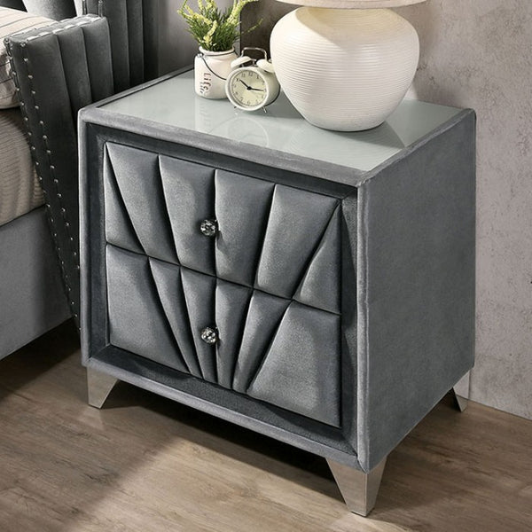 Furniture of America Carissa Gray Transitional Night Stand Model CM7164N