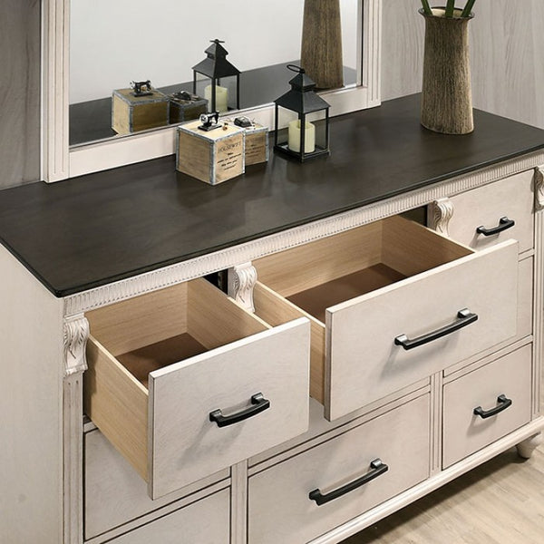 Furniture of America Agathon Antique White/Gray Transitional Dresser Model CM7182D