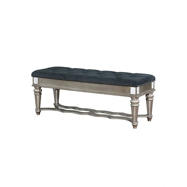 Furniture of America Azha Silver/Gray Glam Bench Model CM7194BN