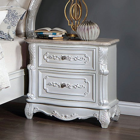 Furniture of America Rosalind Pearl White Traditional Night Stand Model CM7243WH-N