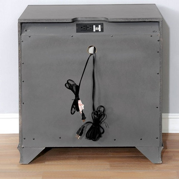 Furniture of America Brandt Gray Transitional Night Stand Model CM7302GY-N