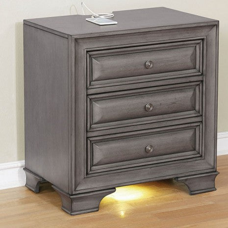 Furniture of America Brandt Gray Transitional Night Stand Model CM7302GY-N