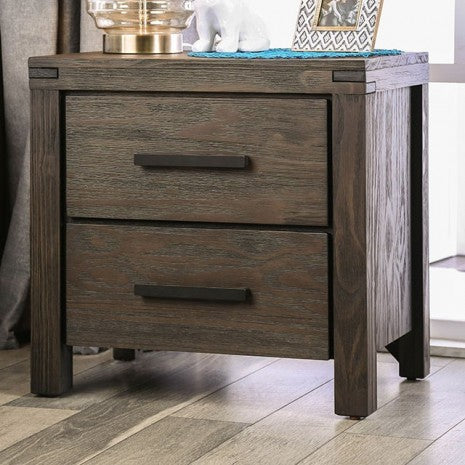 Furniture of America Rexburg Wire-Brushed Rustic Brown Rustic Night Stand Model CM7382N
