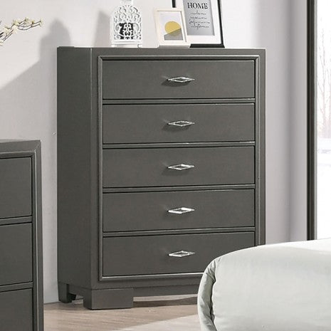 Furniture of America Alison Metallic Gray Contemporary Chest Model CM7416GY-C