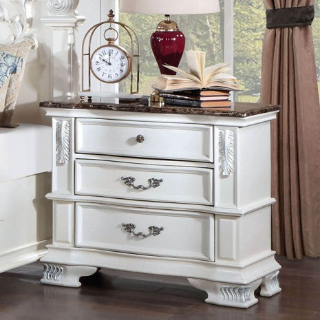 Furniture of America Esparanza Pearl White Traditional Night Stand Model CM7478WH-N