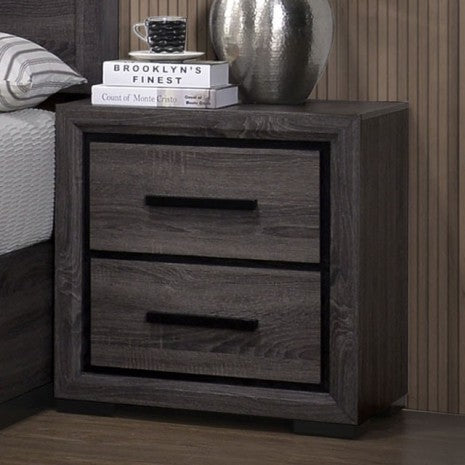 Furniture of America Conwy Gray Contemporary Night Stand Model CM7549N