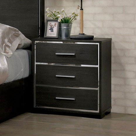 Furniture of America Camryn Warm Gray Contemporary Night Stand Model CM7589N