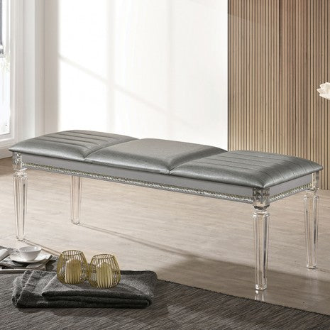 Furniture of America Maddie Silver Contemporary Bench Model CM7899SV-BN