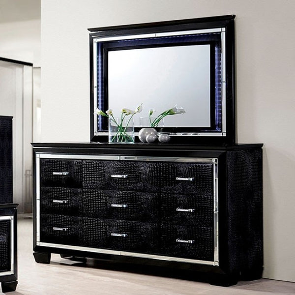 Furniture of America Bellanova Black Contemporary Mirror Model CM7979BK-M