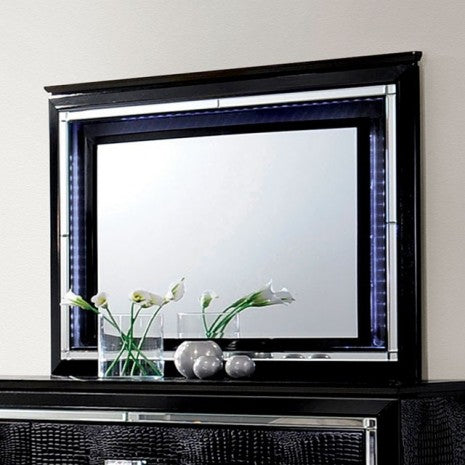 Furniture of America Bellanova Black Contemporary Mirror Model CM7979BK-M