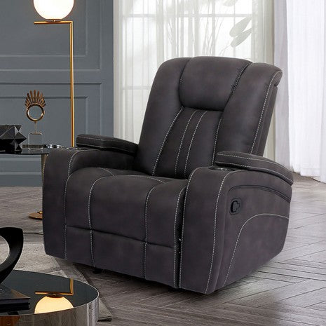 Furniture of America Amirah Dark Gray Transitional Glider Recliner Model CM9903-CH