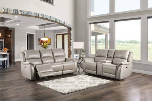 Furniture of America Gorgius Light Gray Transitional Power Recliner Model CM9910ST-CH-PM