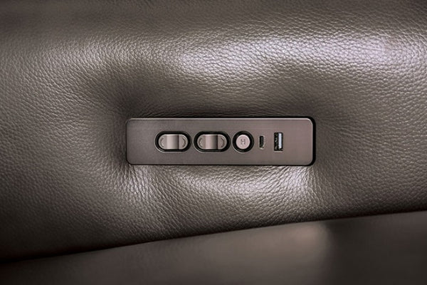 Furniture of America Phineas Gray Transitional Power Recliner Model CM9921GY-CH-PM