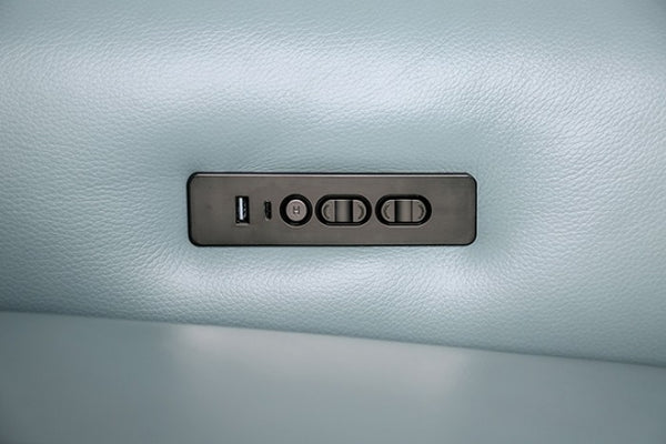 Furniture of America Phineas Pale Blue Transitional Power Recliner Model CM9921PB-CH-PM