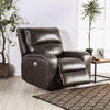 Furniture of America Soterios Charcoal Transitional Power Recliner Model CM9924DG-CH-PM