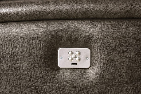 Furniture of America Soterios Charcoal Transitional Power Recliner Model CM9924DG-CH-PM