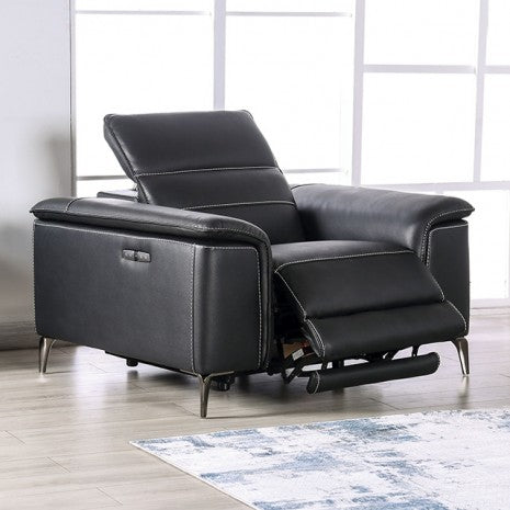 Furniture of America Ascona Black Contemporary Power Recliner Model CM9927BK-CH-PM