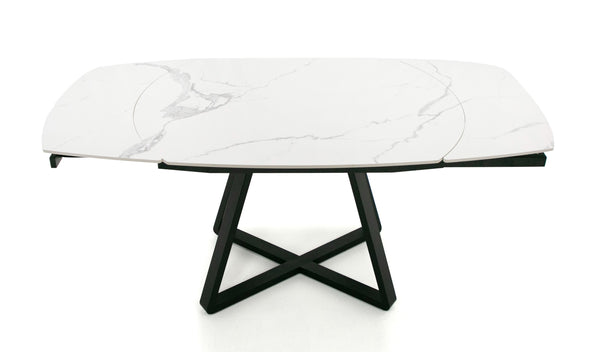 Modrest Cofrey Contemporary White Ceramic Extendable Dining Table Model VGEWD2055EA-WHT-DT