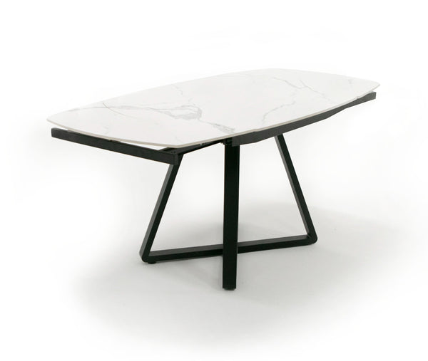 Modrest Cofrey Contemporary White Ceramic Extendable Dining Table Model VGEWD2055EA-WHT-DT