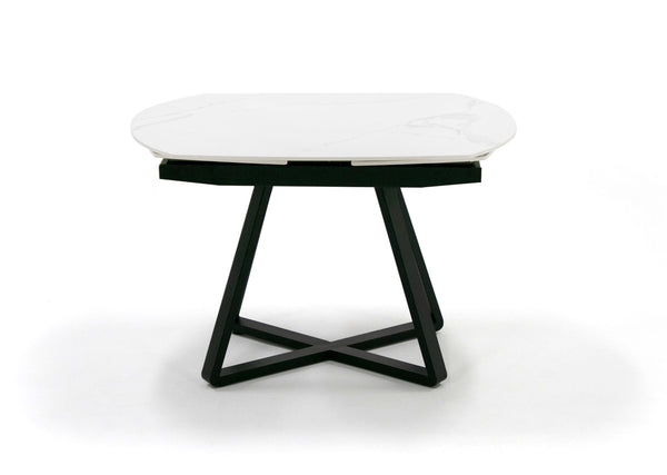 Modrest Cofrey Contemporary White Ceramic Extendable Dining Table Model VGEWD2055EA-WHT-DT