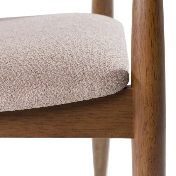 Cohen Mid-Century Modern Tan Fabric + Walnut Dining Chair