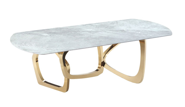 Modrest Colton Modern Gray Microlite & Gold Dining Table Model VGZAT112-GRY