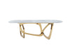 Modrest Colton Modern Gray Microlite & Gold Dining Table Model VGZAT112-GRY
