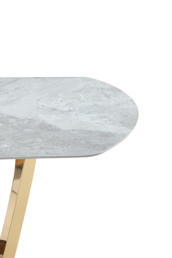 Modrest Colton Modern Gray Microlite & Gold Dining Table Model VGZAT112-GRY