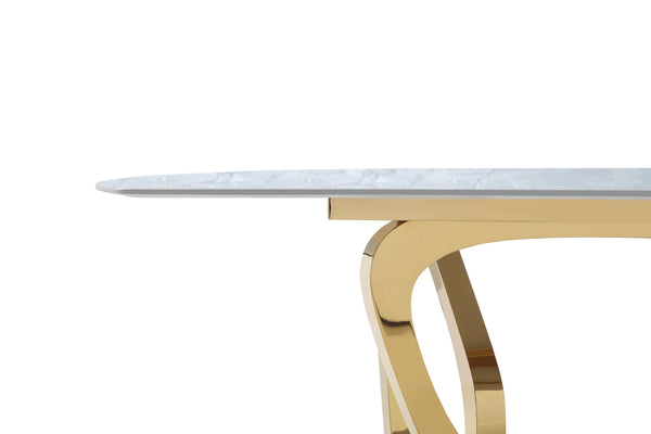 Modrest Colton Modern Gray Microlite & Gold Dining Table Model VGZAT112-GRY