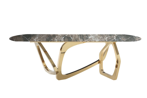 Modrest Colton Modern Brown & Gold Dining Table Model VGZAT112-BRN-DT