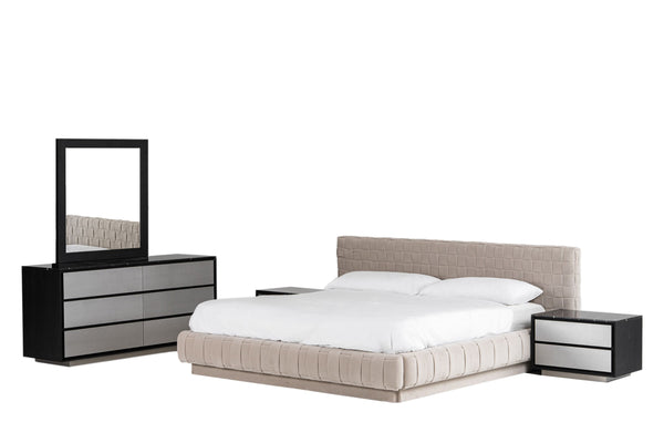 Eastern King Modrest Concord Modern Light Grey Velvet Bed Model VGVCBD2311-EK
