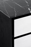 Modrest Concord Modern Black Marble & Black Ash & Aluminum Nightstand Model VGVC-N2301